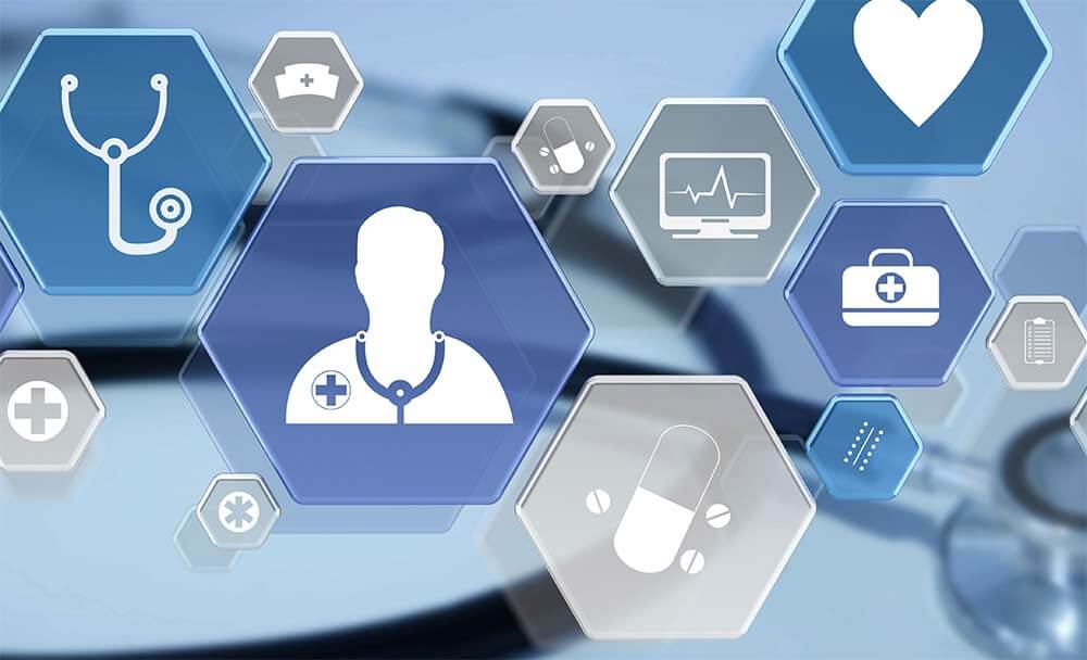 Graphic of medical icons