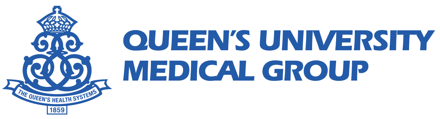 Queen's University Medical Group blue logo.